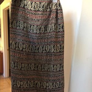 Leafy/Tribal designed maxi skirt for women